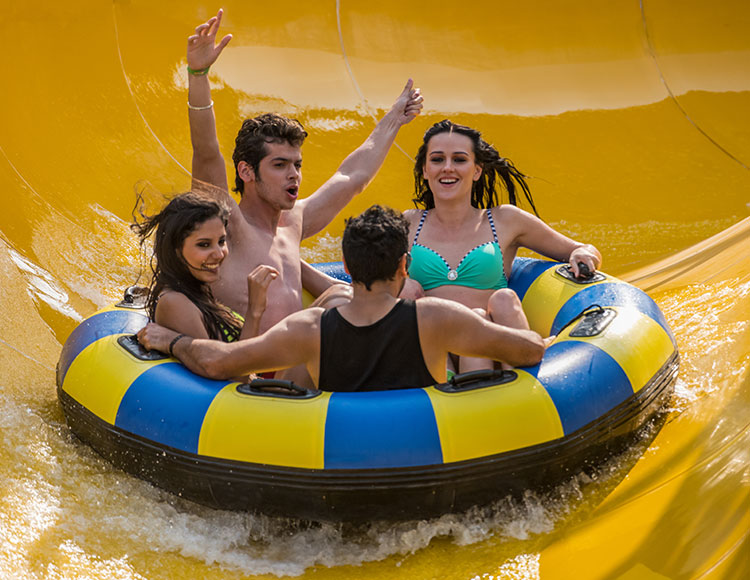 Raft Ride family slide with twists and drops at Worlds of Wonder