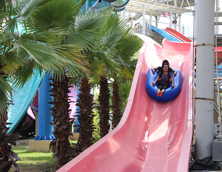Rip Curl action packed spiral tube slide at Worlds of Wonder